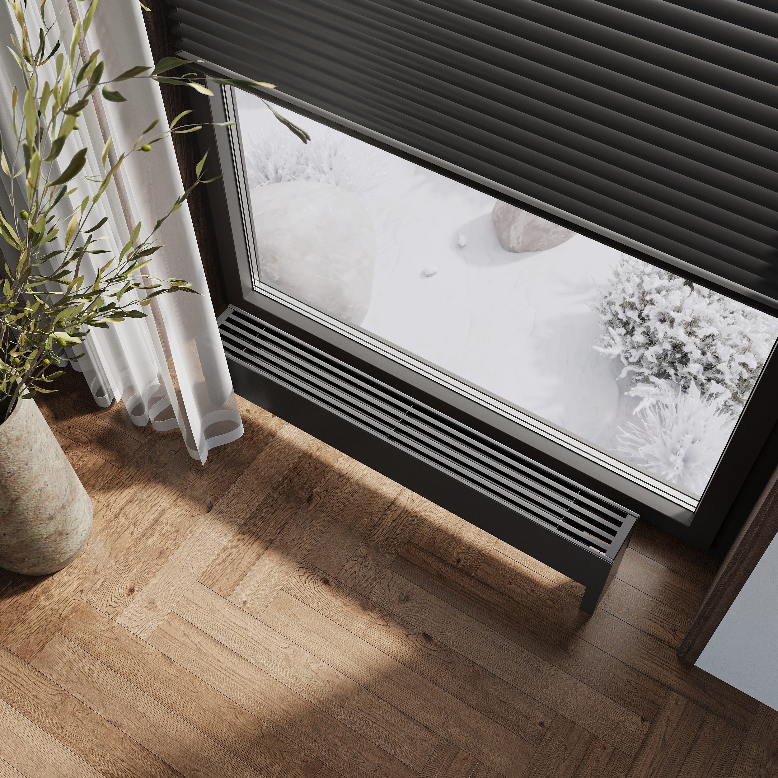 SAVVA Step 130.225.2400.100х200 Цвет - RAL. Конвектор Напольный  с естественной конвекцией, сторона подключения правая. Подключение - нижнее. Высота - 130, ширина - 225, длина - 2400. Тепловая мощность 4657 Вт.