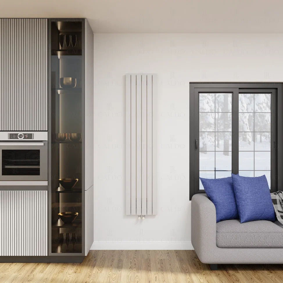 Caldo Aria-1750-8с ЛПRAL нп Мощность - 1609 Вт. Радиатор трубчатый, 8-секционный. Подключение - Нижнее разностороннее без вентиля. Высота - 522, длина - 1750, глубина - 55. Монтаж - Настенный