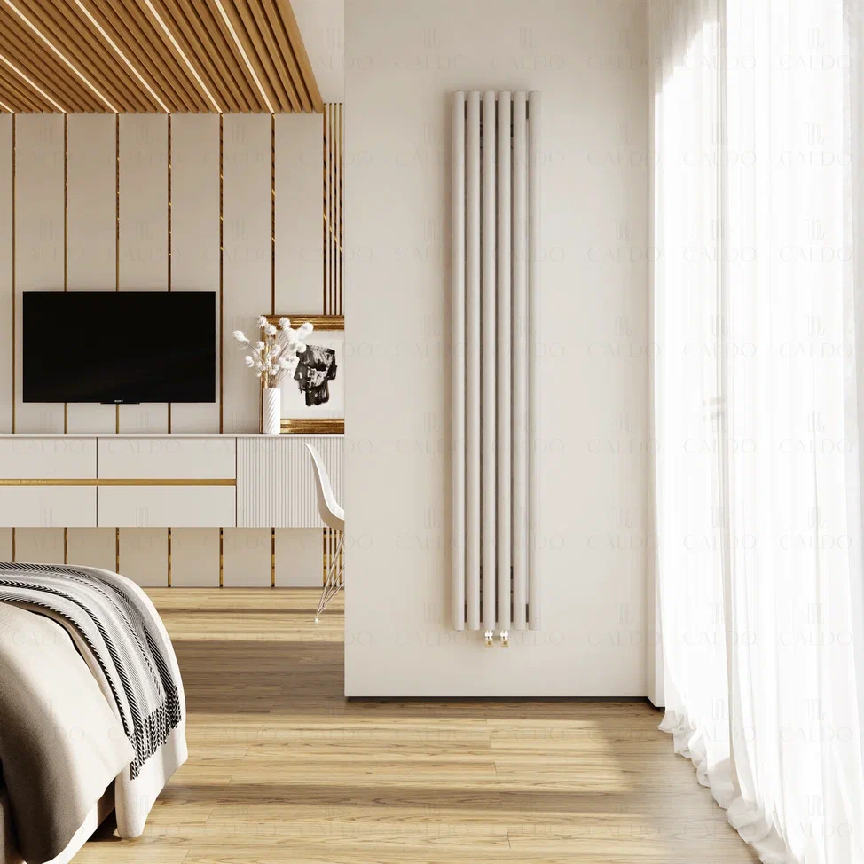 Caldo Ronda-2500-7с ЛПRAL нп Мощность - 1708 Вт. Радиатор трубчатый, 7-секционный. Подключение - Нижнее разностороннее без вентиля. Высота - 342, длина - 2500, глубина - 74. Монтаж - Настенный