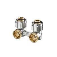 1015814 Oventrop Узел, Multiflex F, угловой H-образный, 3/4", 3/4", Н ЕК-НГ ЕК, никелированный, ZB NEW