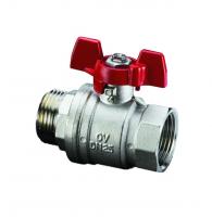 1076308 Oventrop Кран шаровой, Optibal, DN-25, 1", НВ, PN, бар-16, ручка-бабочка, никелированный NEW