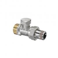 1091172 Oventrop Вентиль, Combi 2, проходной, DN-15, 3/4", 1/2", Н ЕК-Н, никелированный, НГ со штуцером NEW