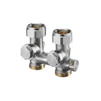 1016341 Oventrop Узел, Multiflex V, прямой H-образный, 3/4", 3/4", Н ЕК-НГ, никелированный, CE NEW