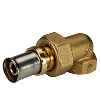 RM19Y049 Угловой фитинг-переходник 90° "Мультипресс" из 3 частей с внутренней резьбой для труб GIACOTHERM, GIACOFLEX многослойных и полибутиленовых.