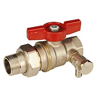 Полнопроходной шаровый клапан 3/4"x3/4" бабочка