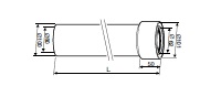 Удлинительный элемент DN60/100 L=1000