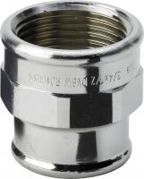Муфта, ВВ, 3/4", 1/2", бронза (RX), переходная, хромированная