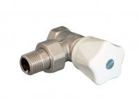 Вентиль, серия HR, угловой, DN-20, 3/4", ВН, хромированный, маховик белый